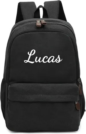 Personalized Embroidered Backpack Adult Lightweight Casual Laptop Backpack with Name for Men and Women, Daily Use Backpack, Custom Black Backpack for School, College and Travel Bookbag