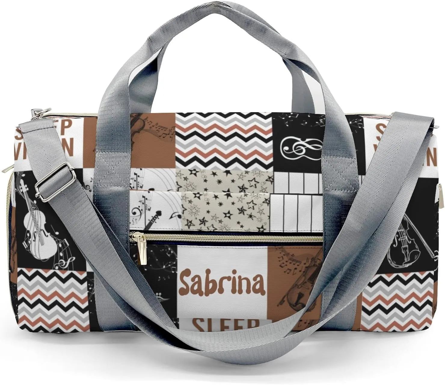 Personalized Music Custom Multi-functional Travel Bag, Unisex Portable Duffel Bag, Short Distance Travel Assistant