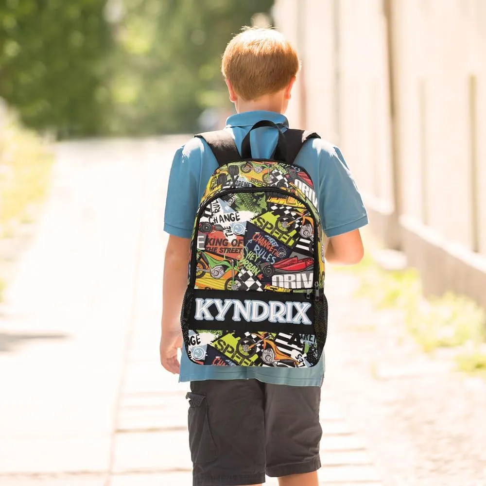 Personalized School Backpack for Boys Girls with Lunch Box Bag,Custom Toddler Backpack for Boys Girls
