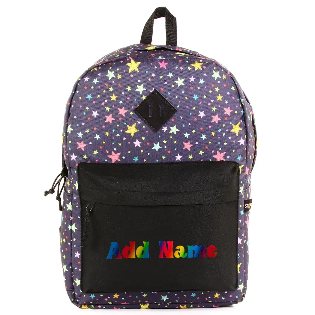 Personalized School Backpack - Rainbow Stars