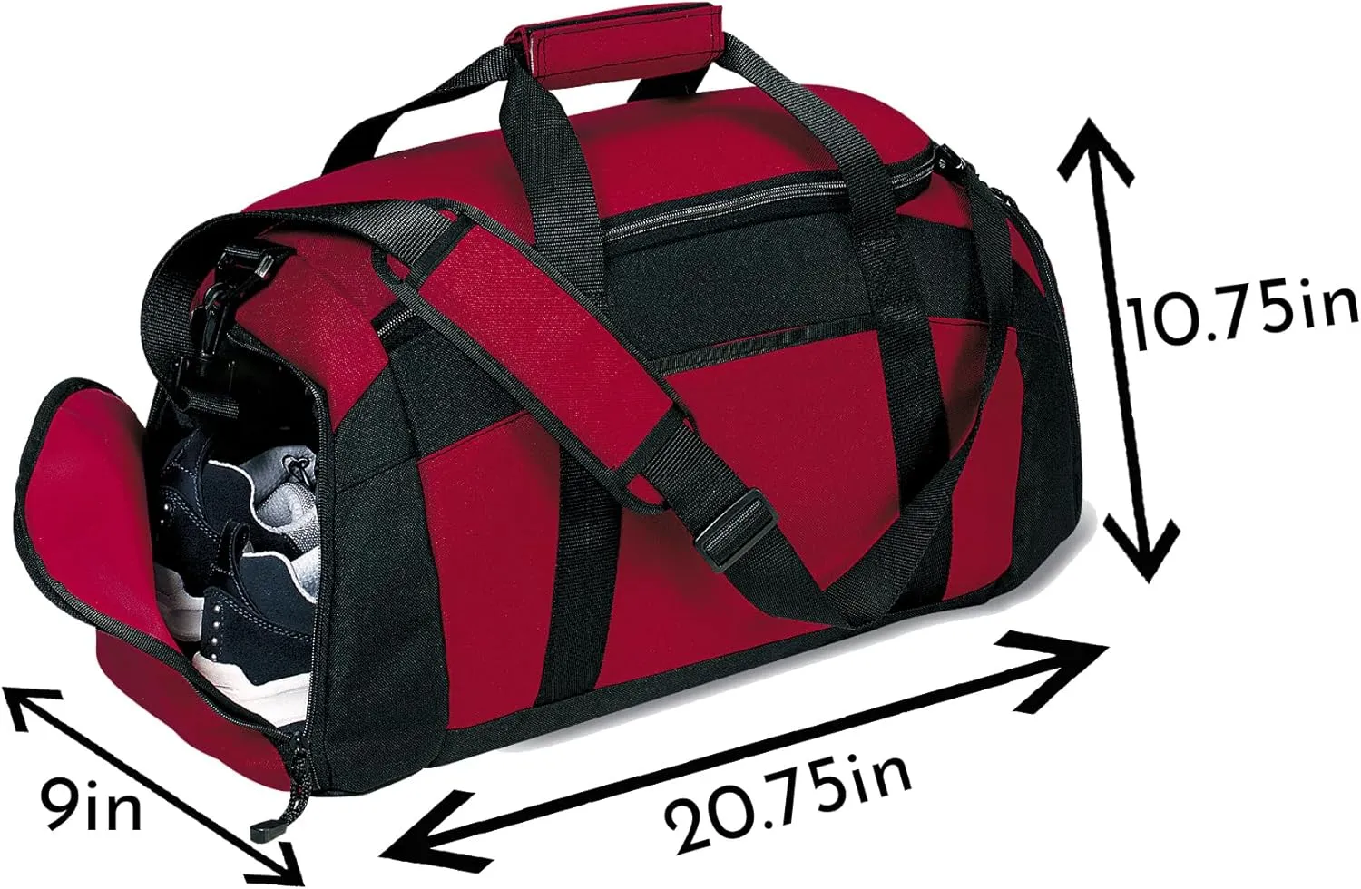 Personalized Sports Duffle Bag with Shoe Compartment (Dance, Black)