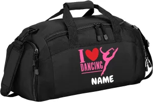 Personalized Sports Duffle Bag with Shoe Compartment (Dance, Black)