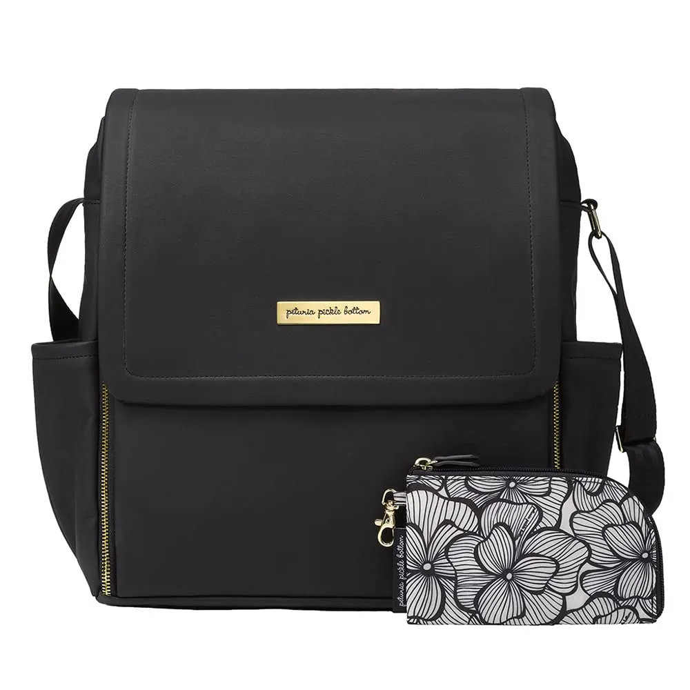 Petunia Pickle Bottom Boxy Backpack, Diaper Bag, Stylish Baby Bag, Spacious Backpack, On-the-Go Moms, Black Leatherette