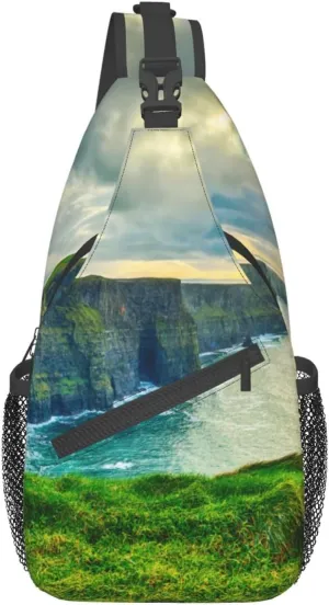 Peynir Magnificent Cliffs Of Moher Sling Backpack Casual Chest Shoulder Daypack Fashion Chest Bag For Men And Women