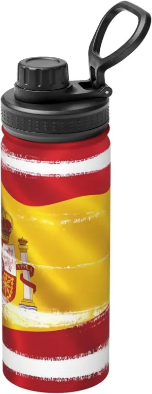 PHAYAH Spain Flag Camping Hiking Hydration Flask Stainless Steel, Double Walled & Vacuum Insulated Water Bottle