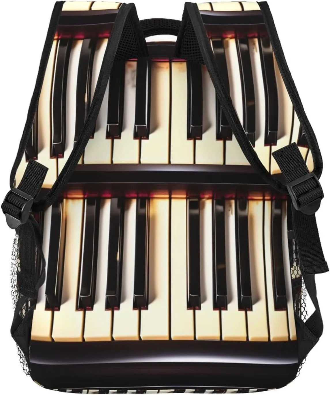 Piano Keys With Musical Notes Print Laptop Backpack Stylish Bookbag College Daypack Travel Business Work Bag For Men Women