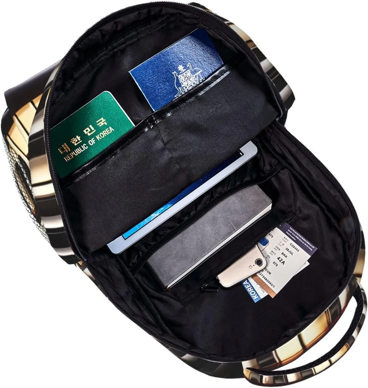 Piano Keys With Musical Notes Print Laptop Backpack Stylish Bookbag College Daypack Travel Business Work Bag For Men Women