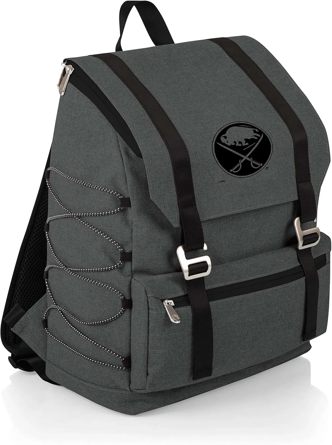 PICNIC TIME NHL Buffalo Sabres OTG Traverse Backpack Cooler, Soft Cooler Backpack, Hiking Backpack, (Heathered Gray)