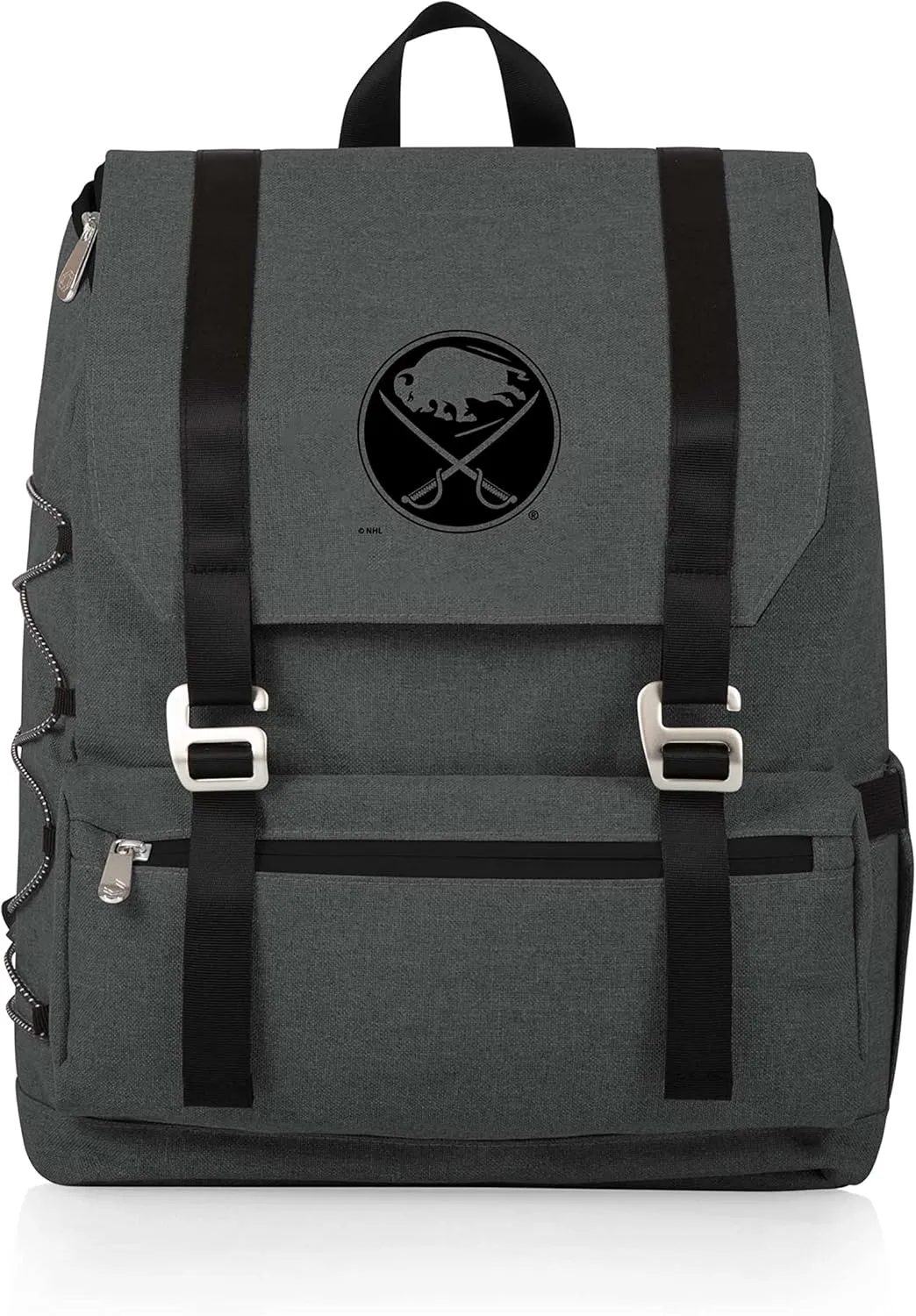 PICNIC TIME NHL Buffalo Sabres OTG Traverse Backpack Cooler, Soft Cooler Backpack, Hiking Backpack, (Heathered Gray)