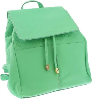 Pierre Cardin Green Leather Classic Medium Fashion Backpack for womens