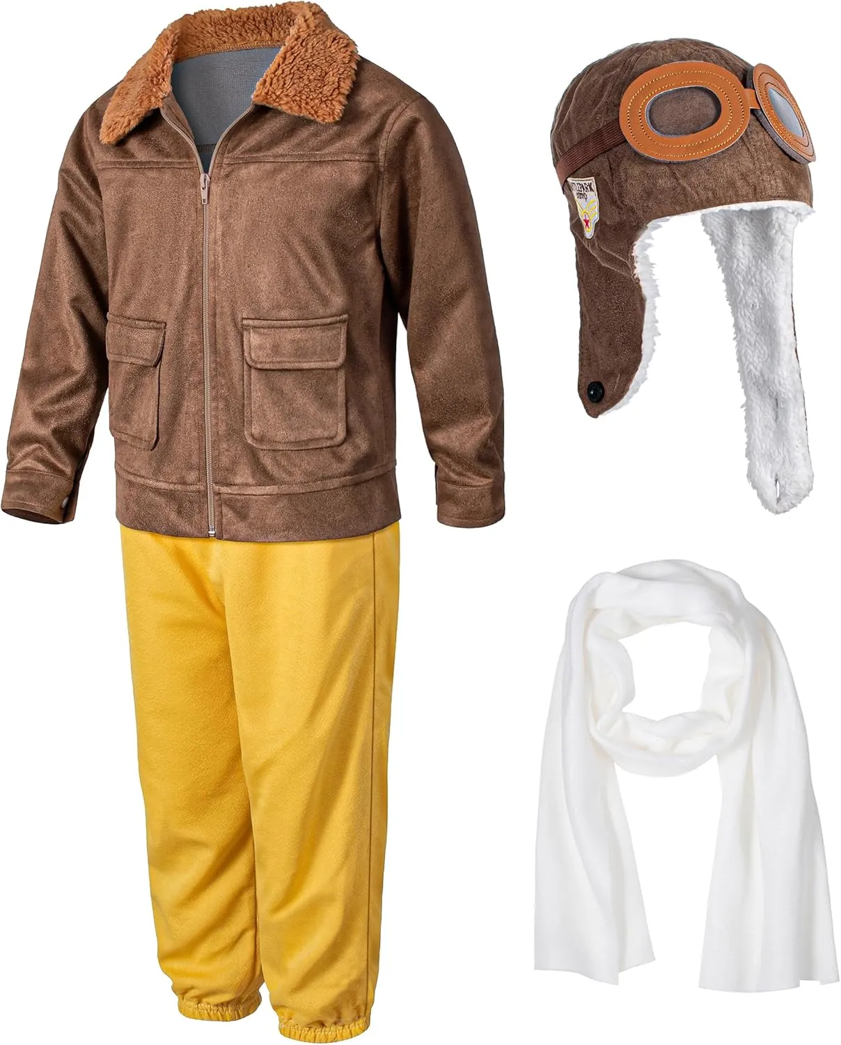 Pilot Aviator Costume Kids Coat Pants Hat Scarf Girl Boy Party Cosplay 3-11 Years