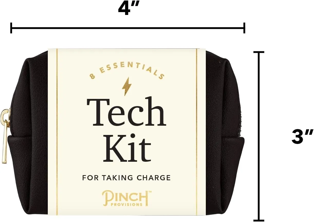 Pinch Provisions Mid-Size Tech Kit, Includes 8 Professional Technology Essentials, Perfect for Remote Work, Personal Office Accessories, & Gifting at Work (Black)