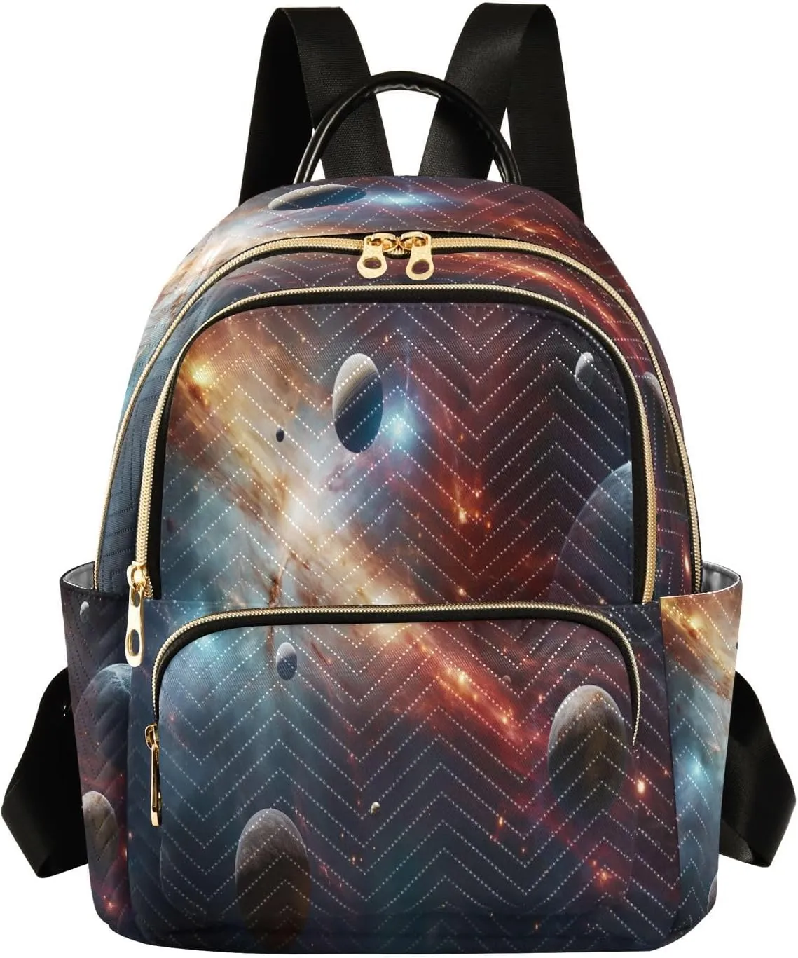 Planets Galaxy Backpack Purse for Women Fashion Small Mini Daypack Purse for Lady Anti-theft Shoulder Bag Back Pack Weekend Bag