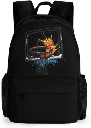 Player Basketball Slam Dunk Laptop Backpack Lightweight Travel Shoulder Bag Casual Daypack for Men Women