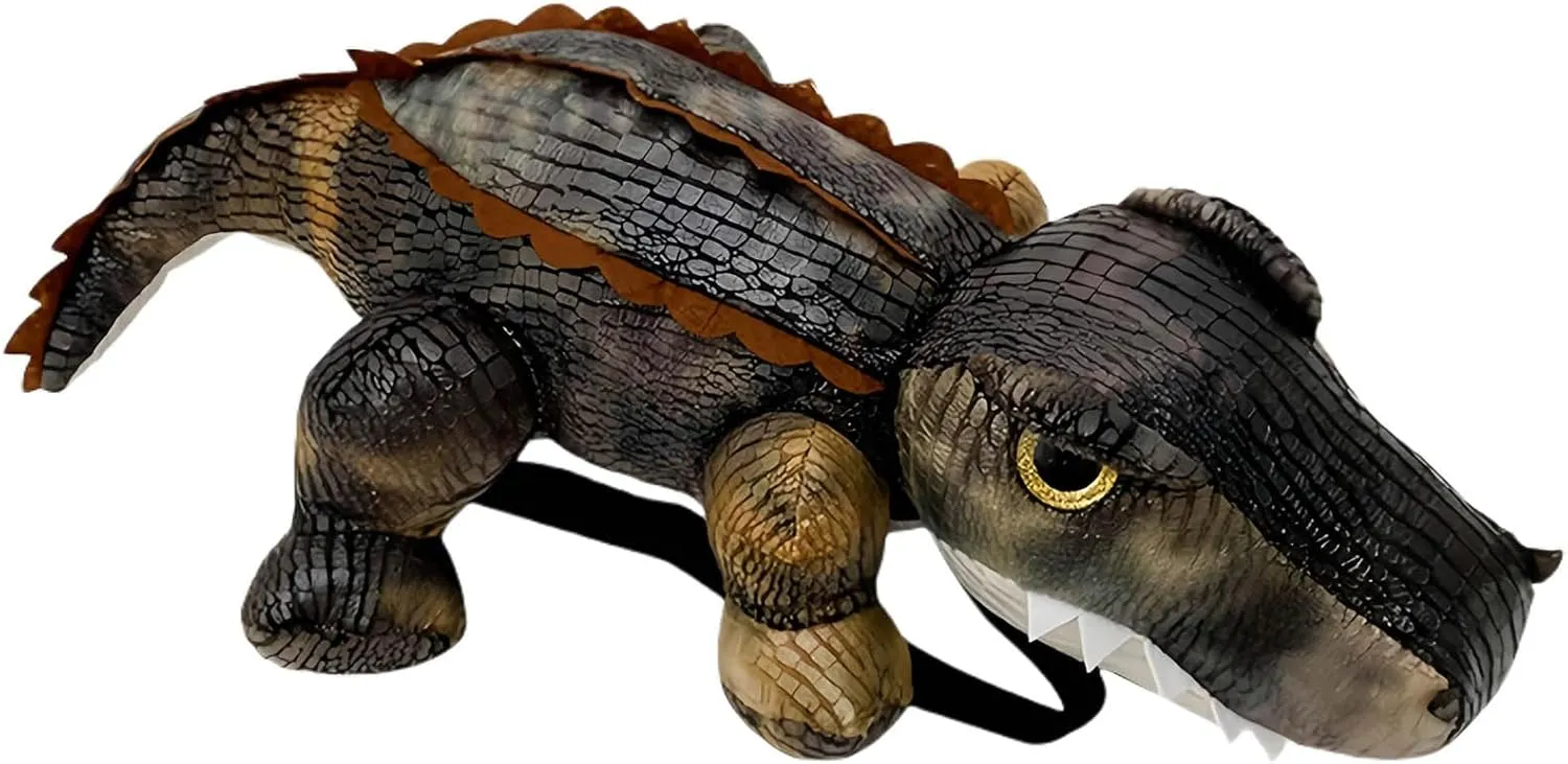 Plush Crocodile Backpack for Kids, 3D Alligator Shaped Animal Bag with Adjustable Straps, Cute & Lightweight Plush Toy - Fun Gift for Boys (22 Inch)