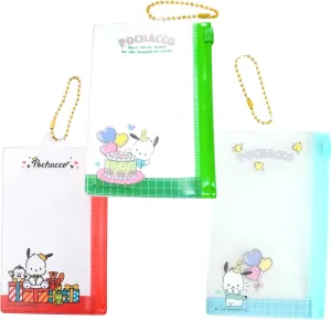 Pocahco-Dog 35th Anniversary Fastener Case 3 Pack - Small Zippered Pouches with Chain, 8 Unique Zipper Pouch Designs, Compact Size 80x130mm, Perfect for Storing Small Items, Collectible Gift Edition