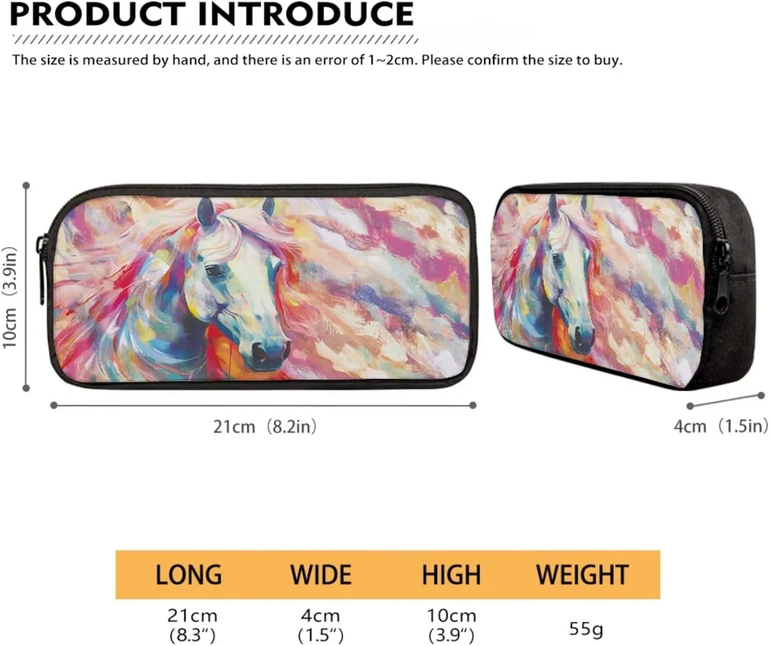 Poceacles Colorful Horse Print Boys Backpack Set for School Kids Backpack Set 3 Piece Student Back To School Book Bag with Shouder Bag Pencil Case Box for Boys Girls 1-6th Grade