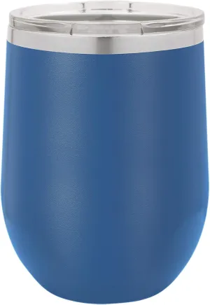 Polar Camel 12 oz. Vacuum Insulated Stemless Wine Glass with Lid (Blue)