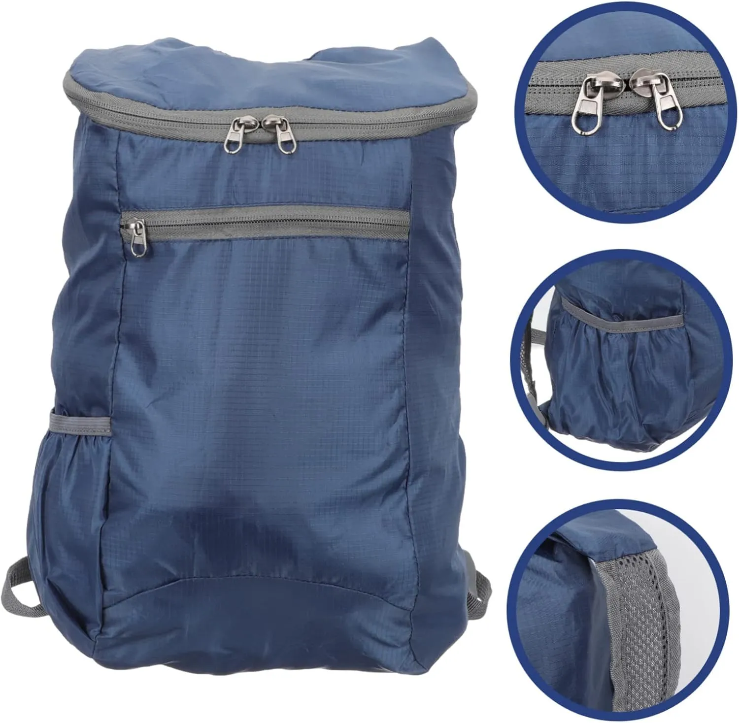 POPETPOP 2pcs Lightweight Backpack for Men Outdoor Daypack Hiking Rucksack Polyester Large Capacity Pockets Duffel Bag Blue