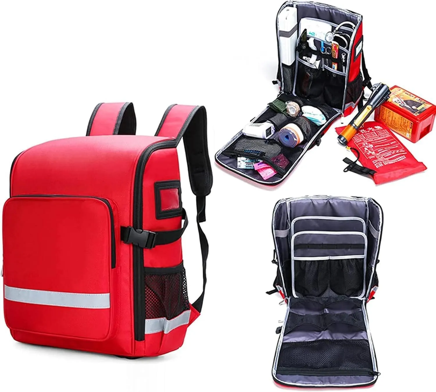 Portable First Aid Kit Bag, Emergency Survival Bag Medicine Storage Bag, for Home, Office, Camping, Workplace, Car and Travel(Red)