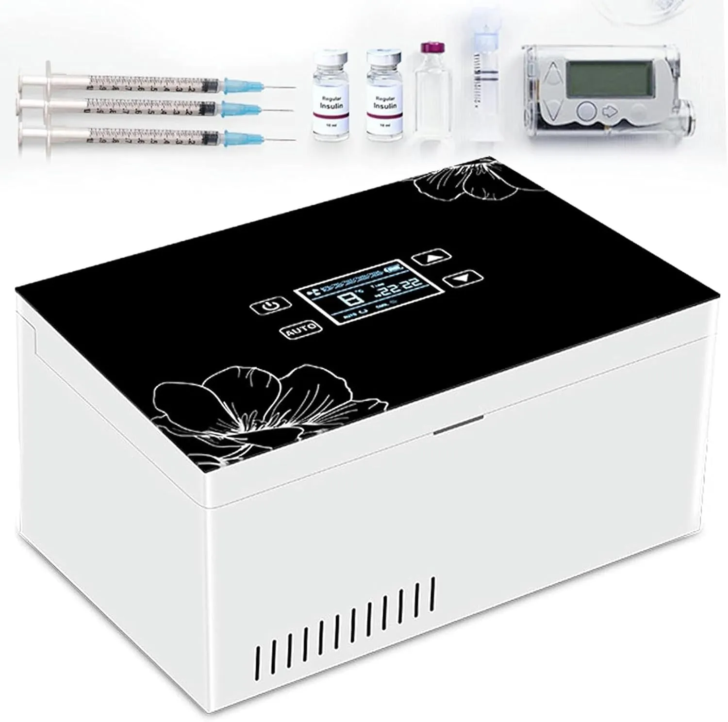 Portable Insulin Cooler Travel Case - Car Small Refrigerator Super Quiet Mini Insulin Refrigerated Box Medicine Refrigerator with Battery Shoulder Bag,Long Working Time for 12-24 Hours