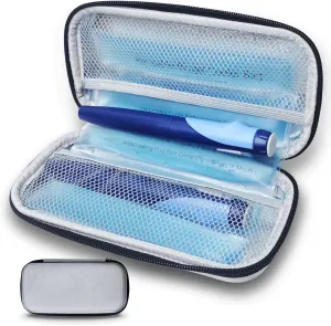 Portable Insulin Cooler Travel Case with Fully-wrap 220-gram Cold Pack - TSA Approved Insulated Diabetic Cooling Bag for Insulin Pens, Vials and Diabetic Supplies Cold Storage