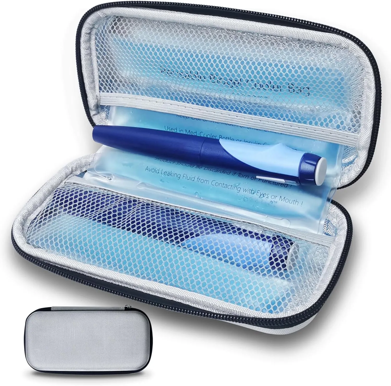 Portable Insulin Cooler Travel Case with Fully-wrap 220-gram Cold Pack - TSA Approved Insulated Diabetic Cooling Bag for Insulin Pens, Vials and Diabetic Supplies Cold Storage