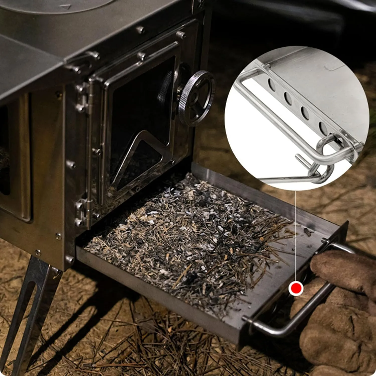 Portable Wood Stove, Titanium Camping Stove with Storage Bag, Folding Wood Burning Stove for Outdoor BBQ, Grill, Hiking, Backpacking, Traveling, Picnic