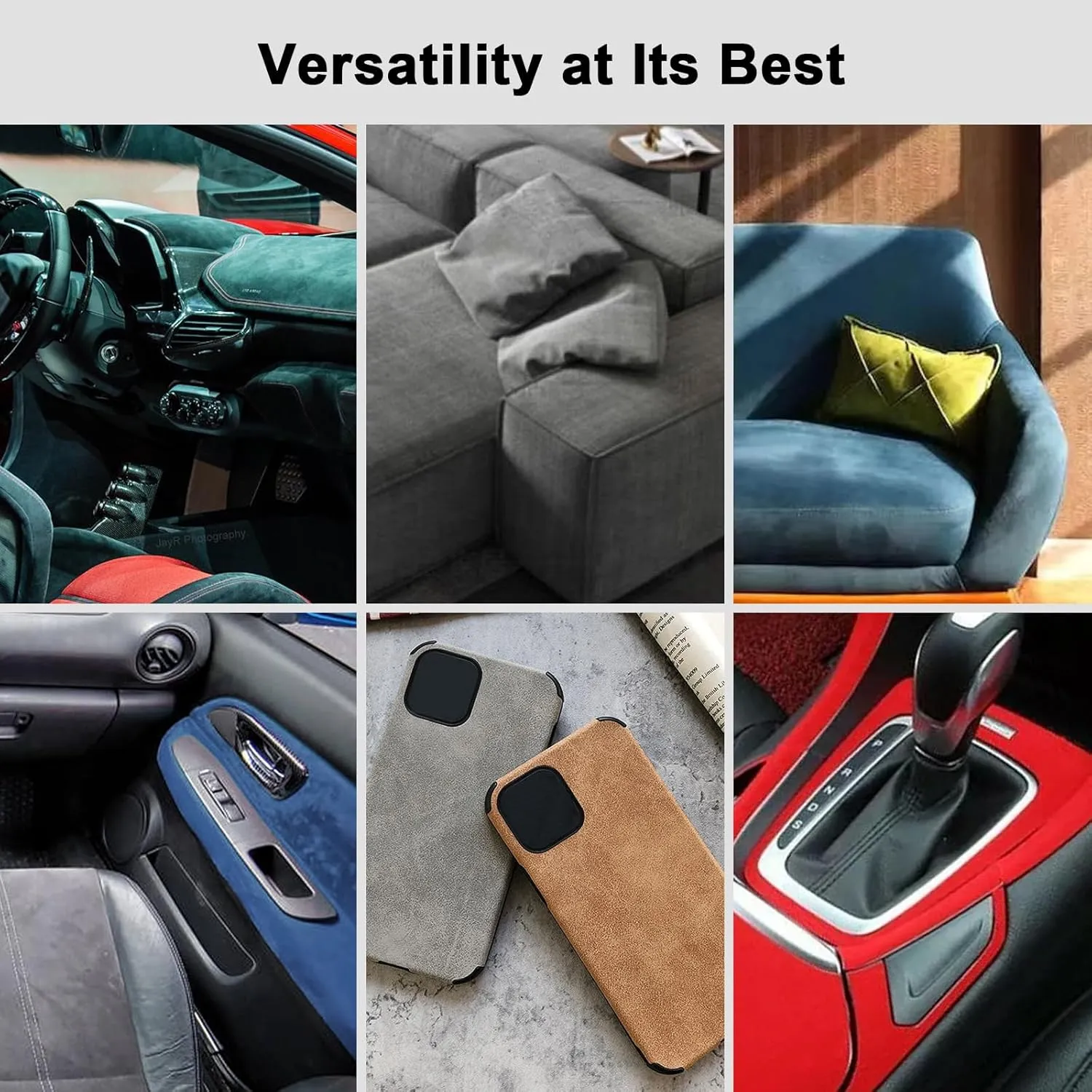 Premium Dark Brown Suede Fabric Wrap - 12x60 inch Suede Wrap for Car Interior - Self-Adhesive Microfiber and Synthetic Leather, Stretchable Interior Film for Car and Home Decor