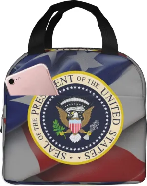 Presidential Seal United States Reusable Portable Foil Thickened Insulated Bento Bag For Both Men And Women