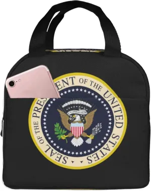 Presidential Seal United States Reusable Portable Foil Thickened Insulated Bento Bag For Both Men And Women