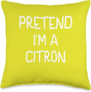 Pretend Costume Party Funny Halloween Citron Throw Pillow, 16x16, Multicolor