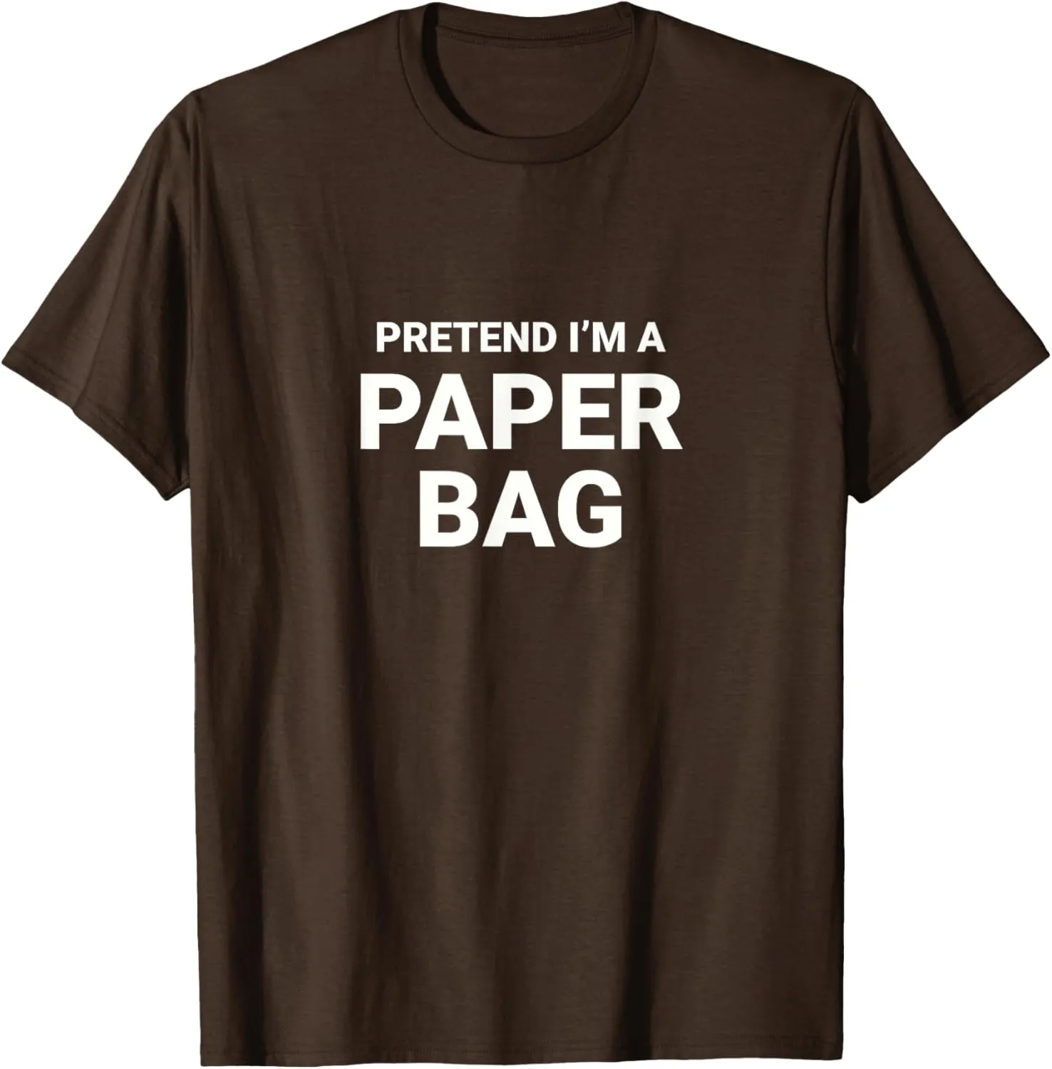 Pretend I’m A Paper Bag, easy funny lazy halloween costume T-Shirt