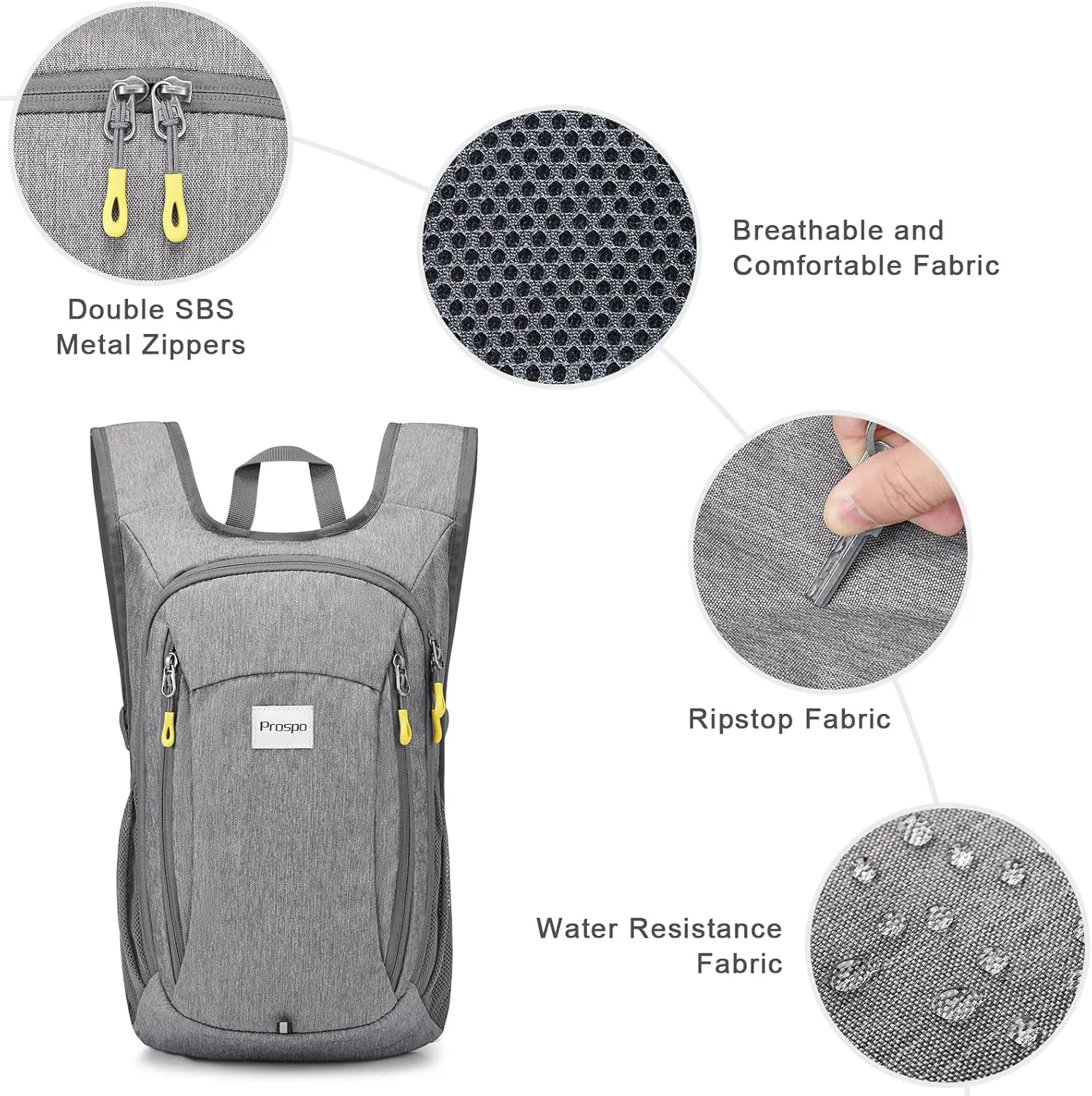 Prospo 12L Hiking Backpack Small Lightweight Travel Backpack for Women Men Casual Foldable Shoulder Bag