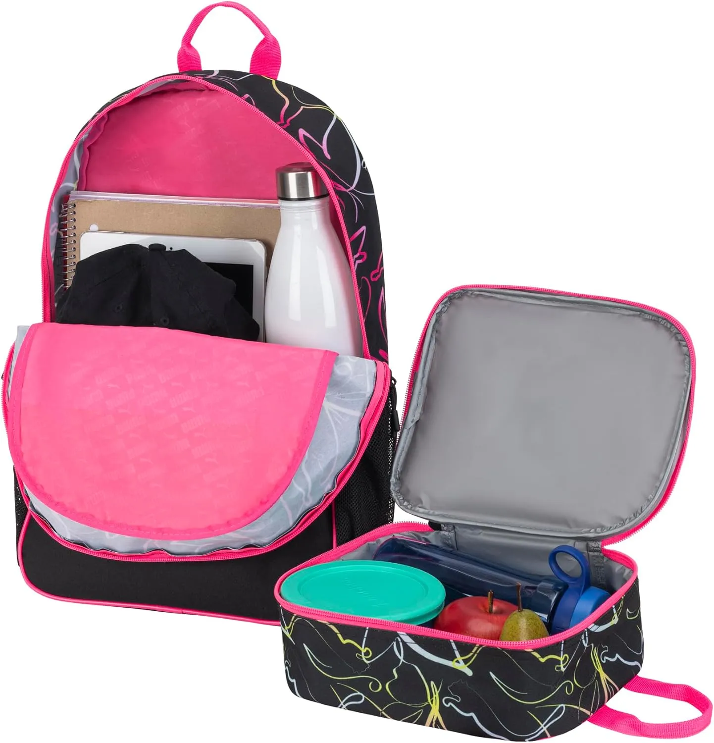 PUMA Unisex Kid's Colony Lunch Kit & Backpack Combo, Knockout Pink, Medium