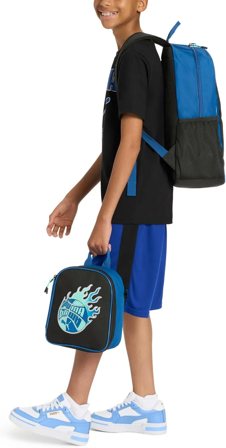 PUMA Unisex Kid's Colony Lunch Kit & Backpack Combo, Modern Mint/New Navy, Medium