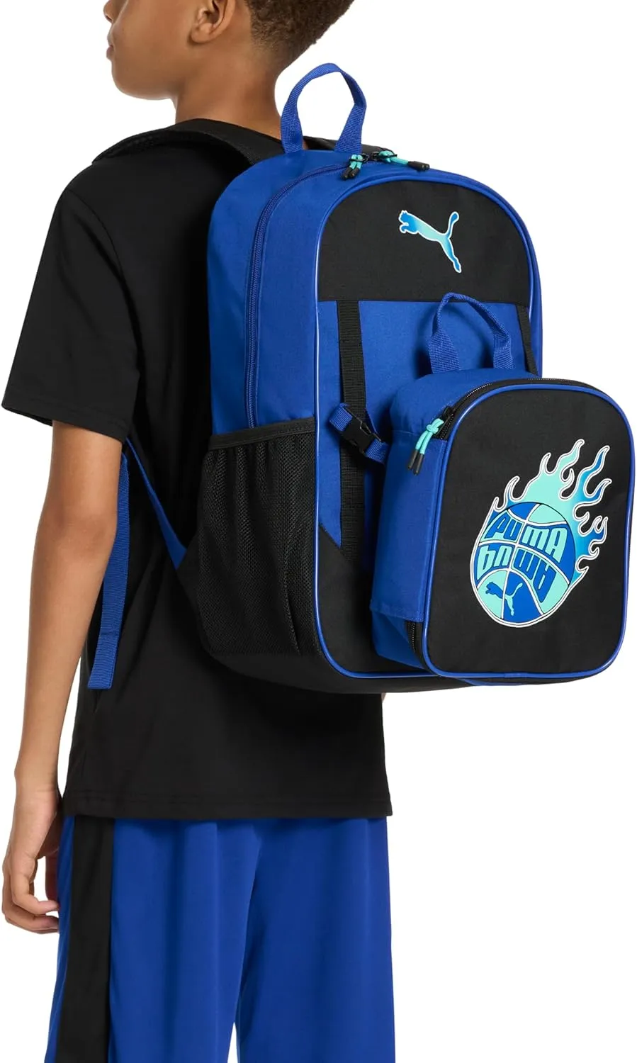 PUMA Unisex Kid's Colony Lunch Kit & Backpack Combo, Modern Mint/New Navy, Medium