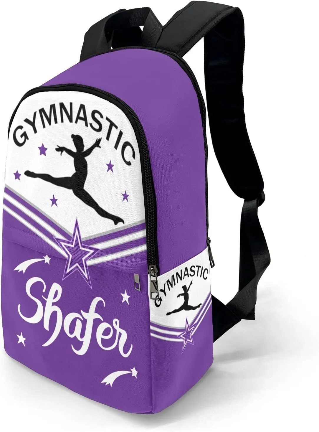Purple Gymnastic Athlete Personalized Backpack for Teen Custom Travel Backpack for Boys Girs Bookbag Casual Bag Name Gift, Design 12, EU5566SS