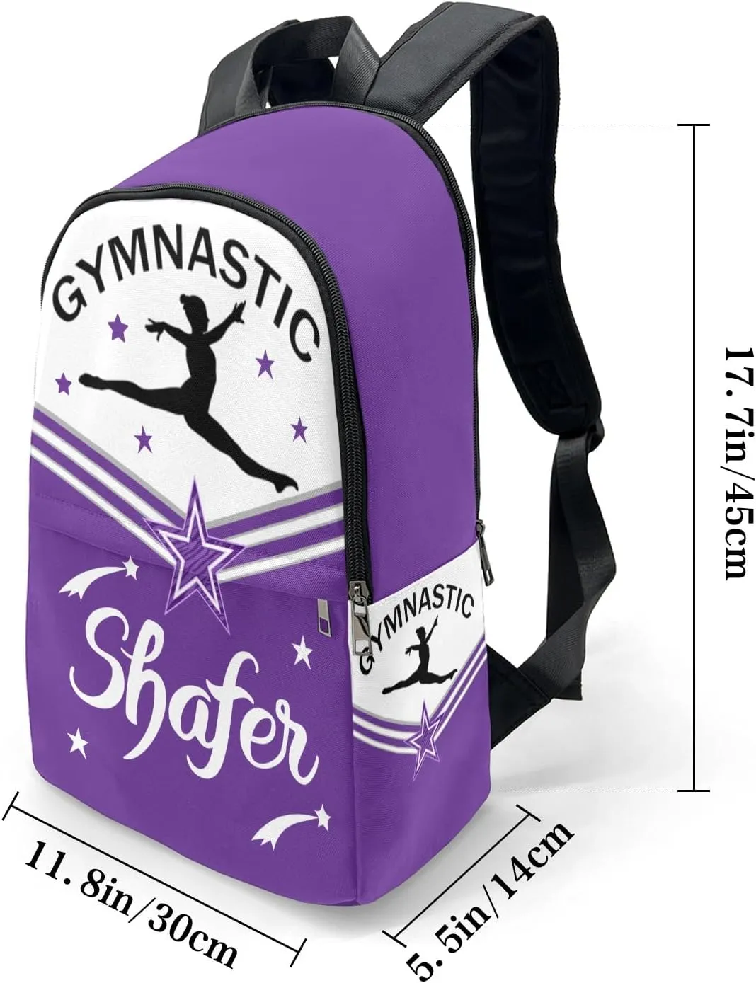 Purple Gymnastic Athlete Personalized Backpack for Teen Custom Travel Backpack for Boys Girs Bookbag Casual Bag Name Gift, Design 12, EU5566SS