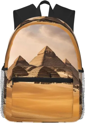 Pyramids of Egypt College Backpack For Women Men,Lightweight Travel Bag Backpack With Pockets for Women Men