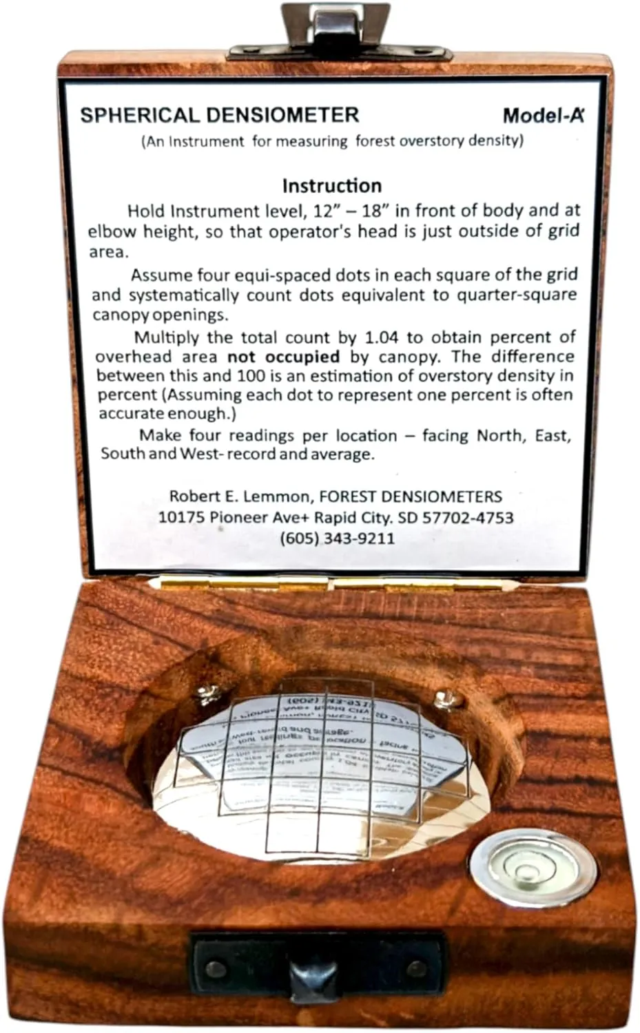 QADEEM Forestry Suppliers Spherical Crown Densiometer, Convex with Leather Case