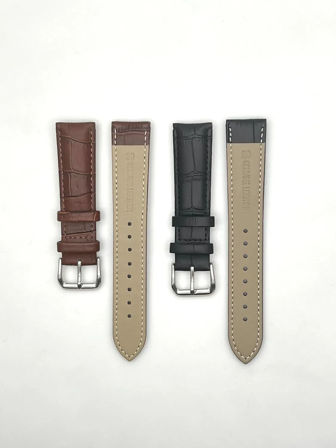 Quick release durable leather watch band top soft crocodile grain replacement watch band 20mm22mm for men and women