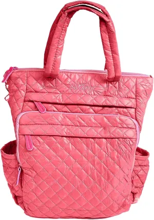 Quilted Nylon Dance Cali Backpack, Multiple Pockets, Black and Pink, The Tiler Peck Collection - BP04 (Pink)