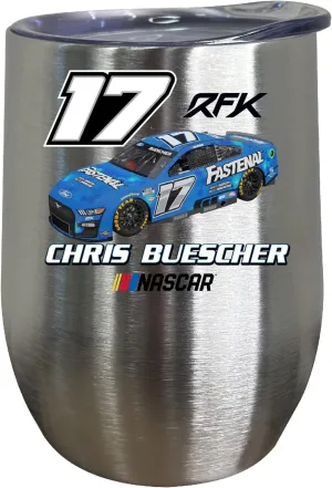 R and R Imports #17 Chris Buescher Officially Licensed 12oz Insulated Wine Stainless Steel Tumbler