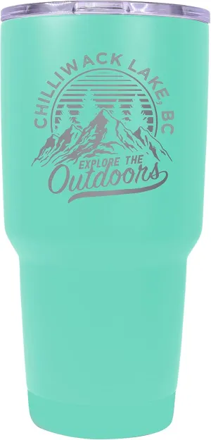 R and R Imports Chilliwack Lake British Columbia Souvenir Laser Engraved 24 oz Insulated Stainless Steel Tumbler Seafoam.