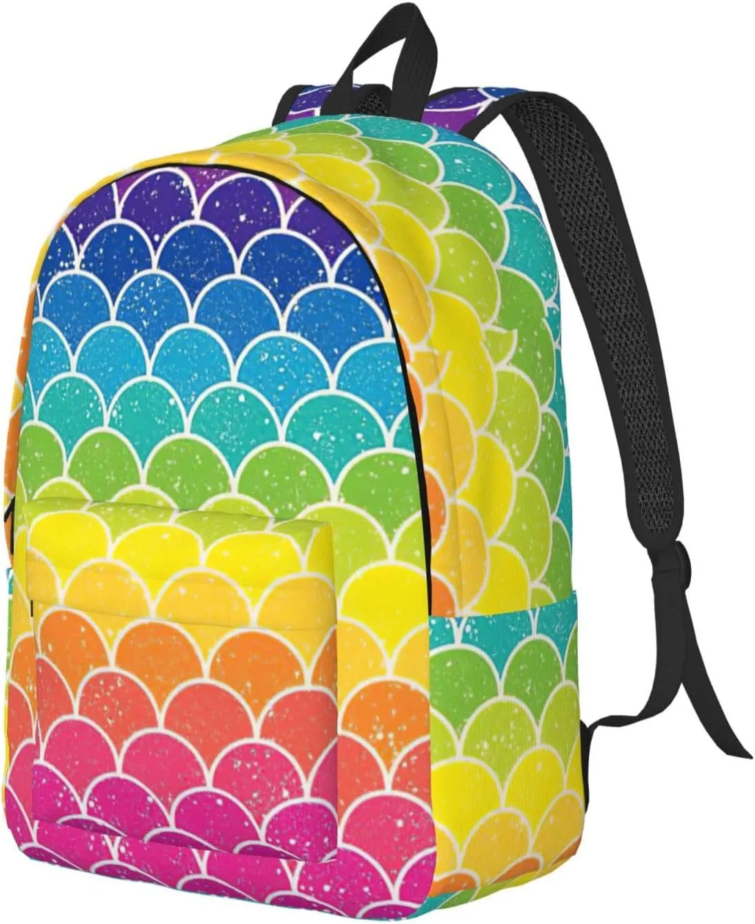 Rainbow Fish Scale Large Capacity Backpack, Men'S And Women'S Fashionable Travel Backpack, Leisure Work Bag,