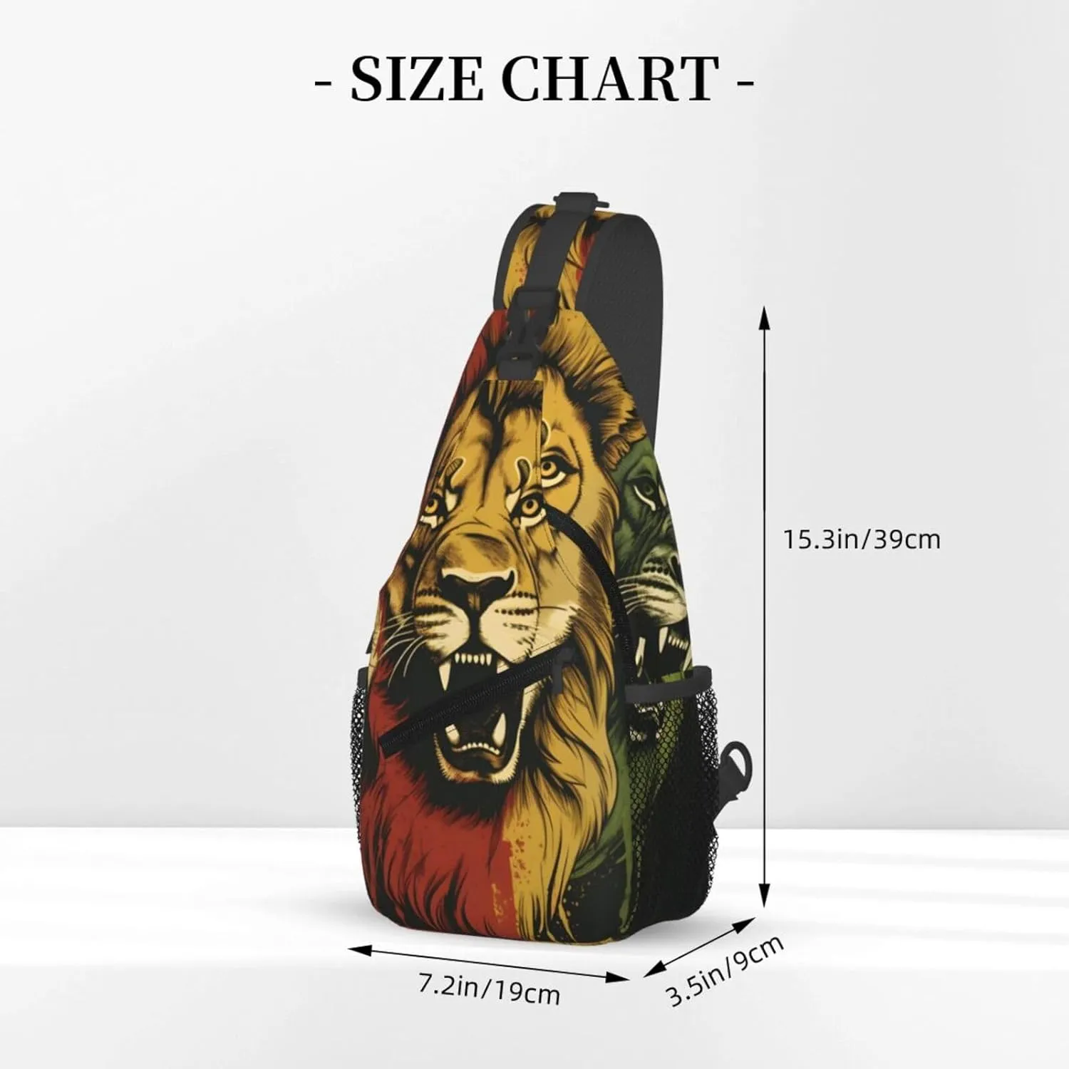 Rastafarian Lions Sling Backpack for Women Men, Chest Bag Daypack Crossbody for Travel Sport Running Hiking
