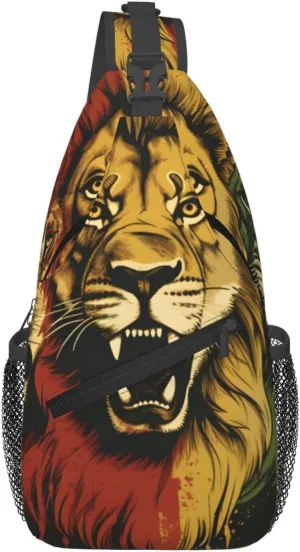 Rastafarian Lions Sling Backpack for Women Men, Chest Bag Daypack Crossbody for Travel Sport Running Hiking