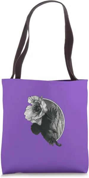 Raven and woods songbird flower trees wings fliers habitat Tote Bag