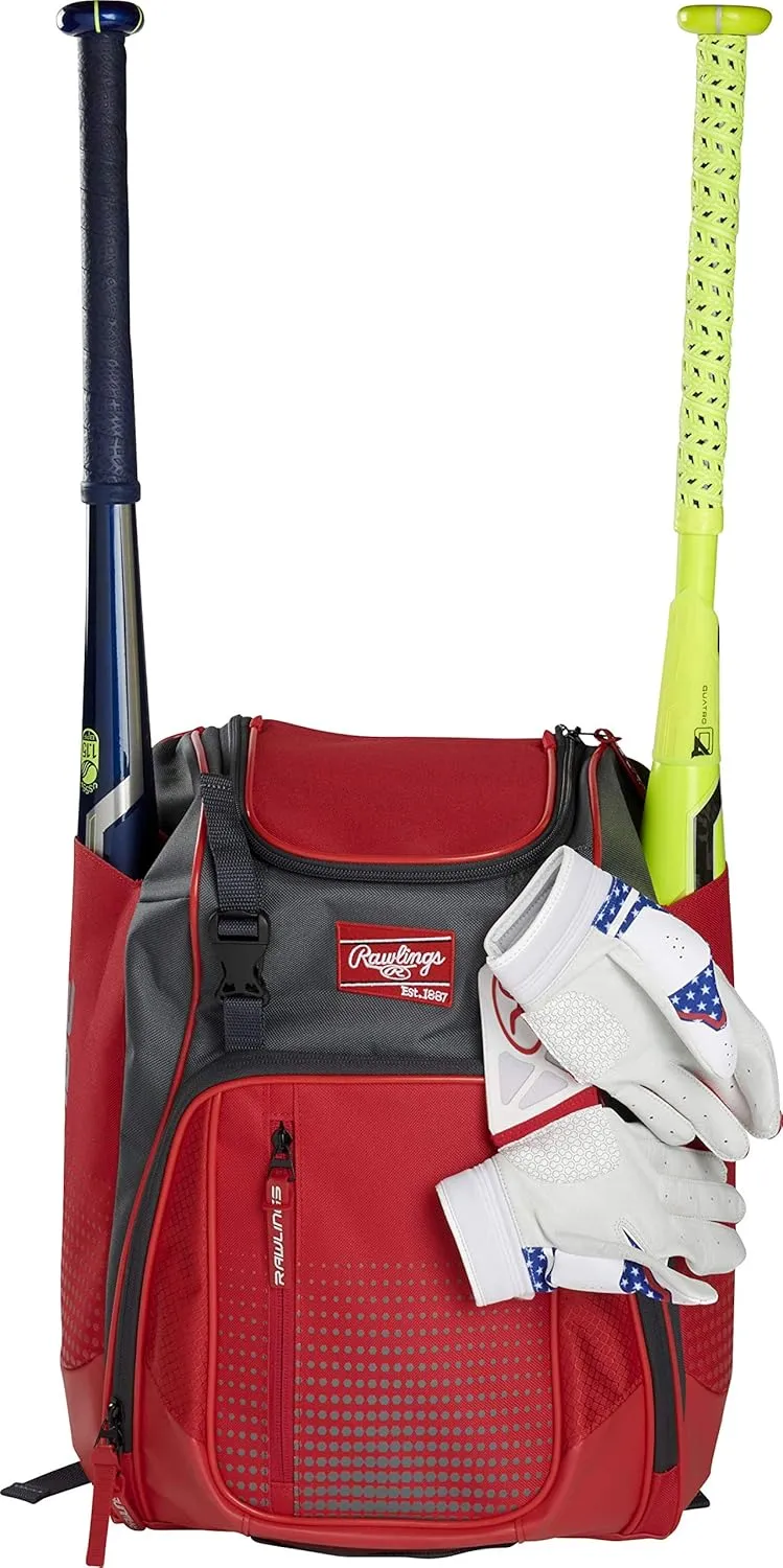 Rawlings | FRANCHISE Backpack Equipment Bag | Baseball/Softball | Rec/Travel | Multiple Styles